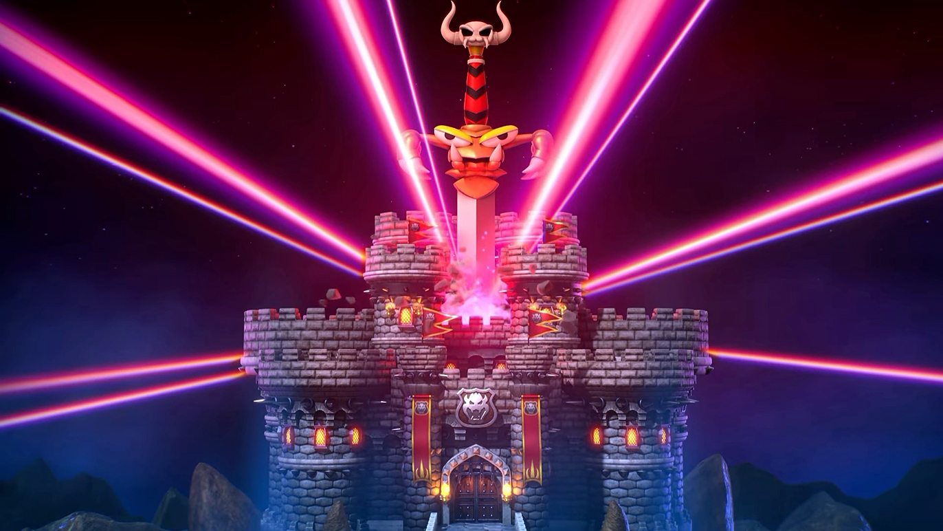 クッパ城に突き刺さってしまう!