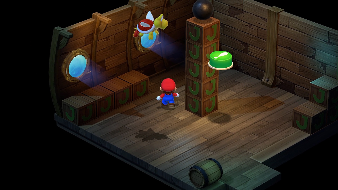 (1) パタパタを誘導して鉄球をスイッチに落とす