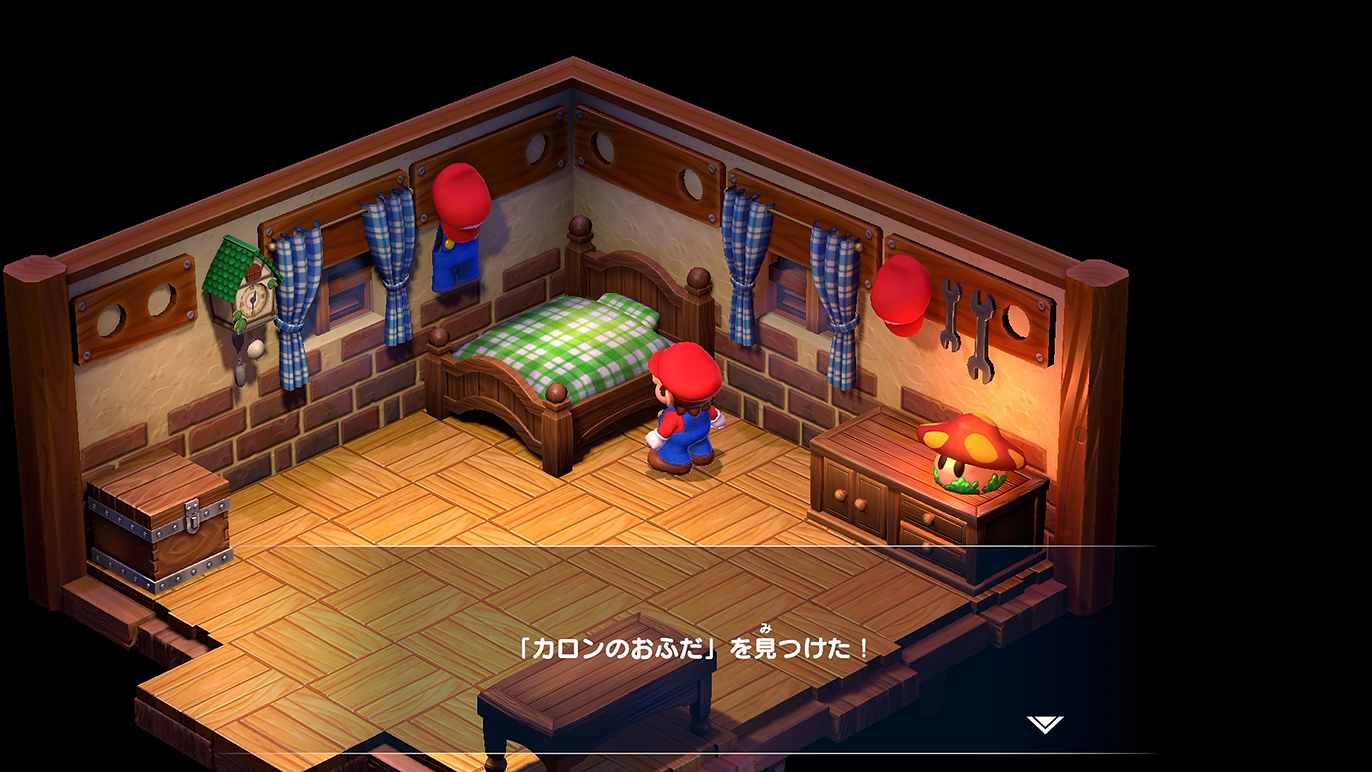 緑のベッドはマリオの家だけ!