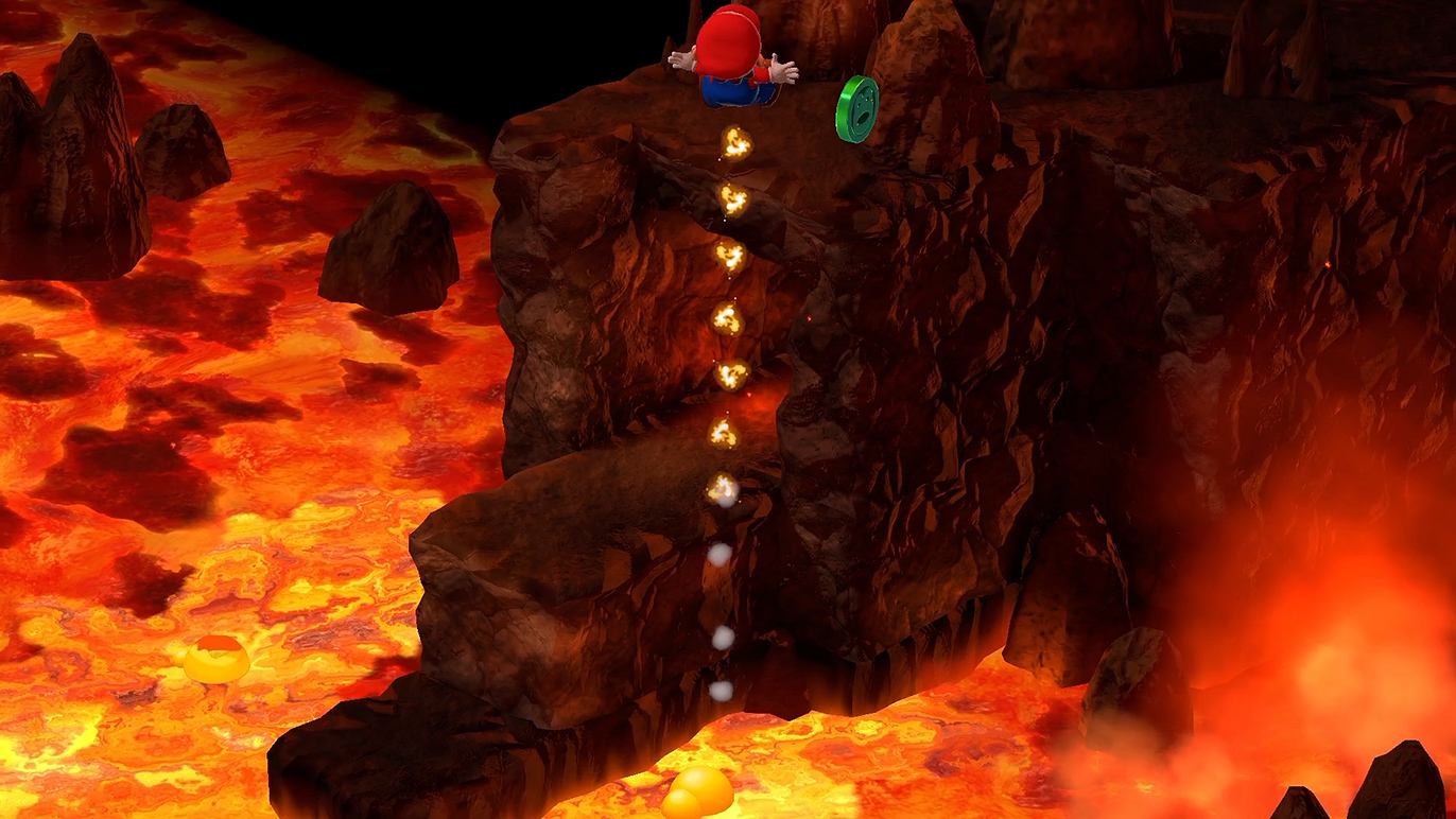 溶岩に落ちたアクションで高い場所に登れる