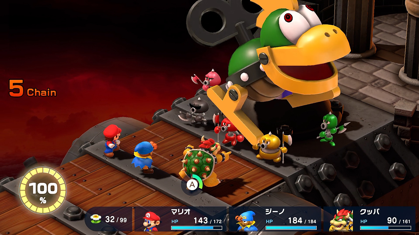 巨大なメカクッパで敵を踏みつける