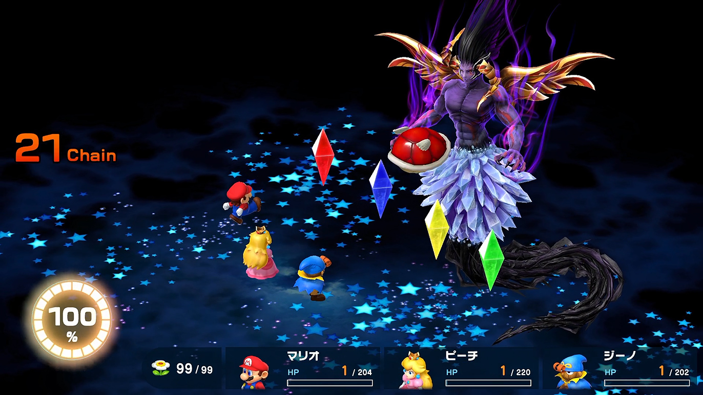 マリオは常にクリスタラーへ通常攻撃